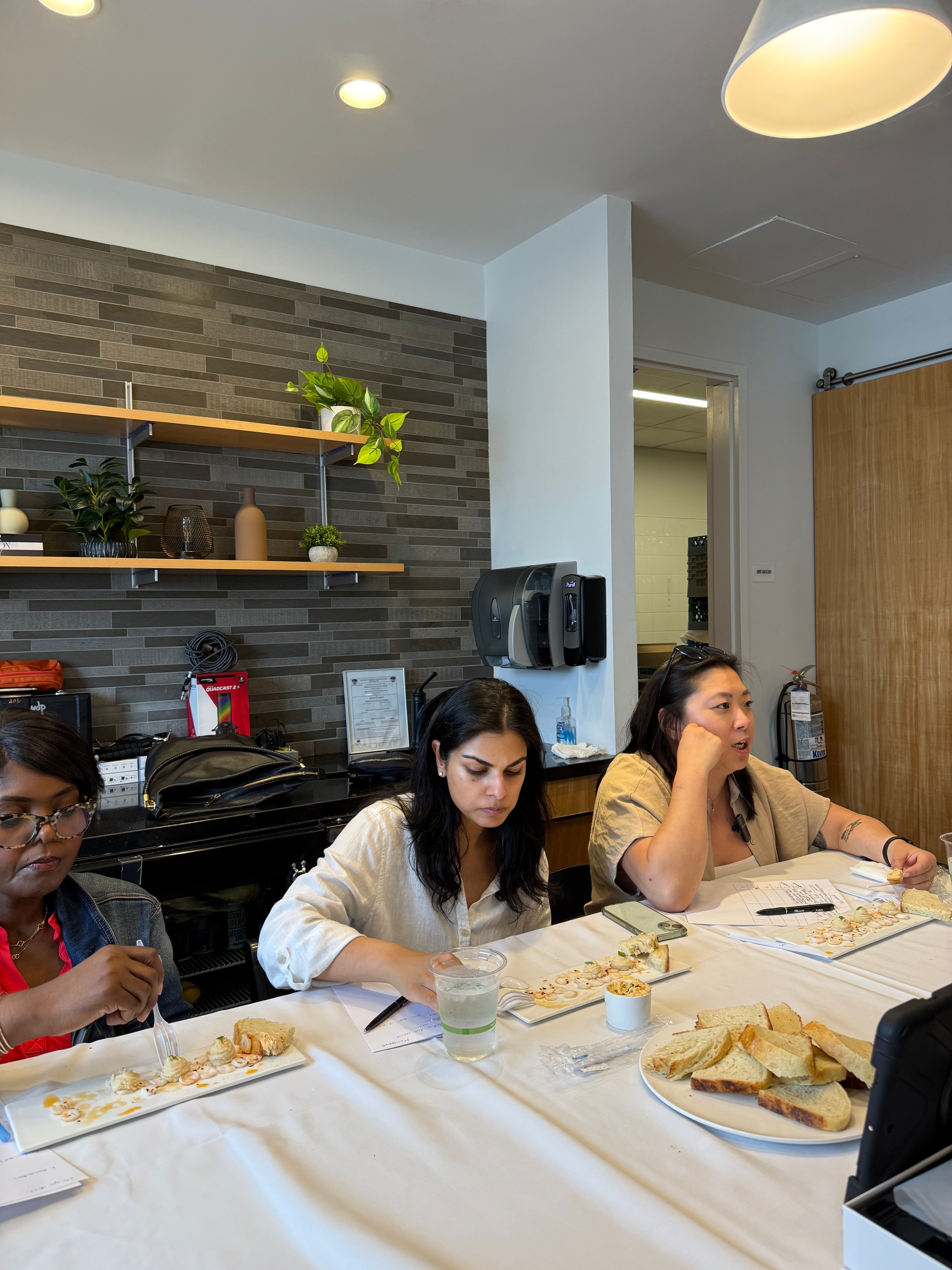 Judges at the table for Friday cooking competition