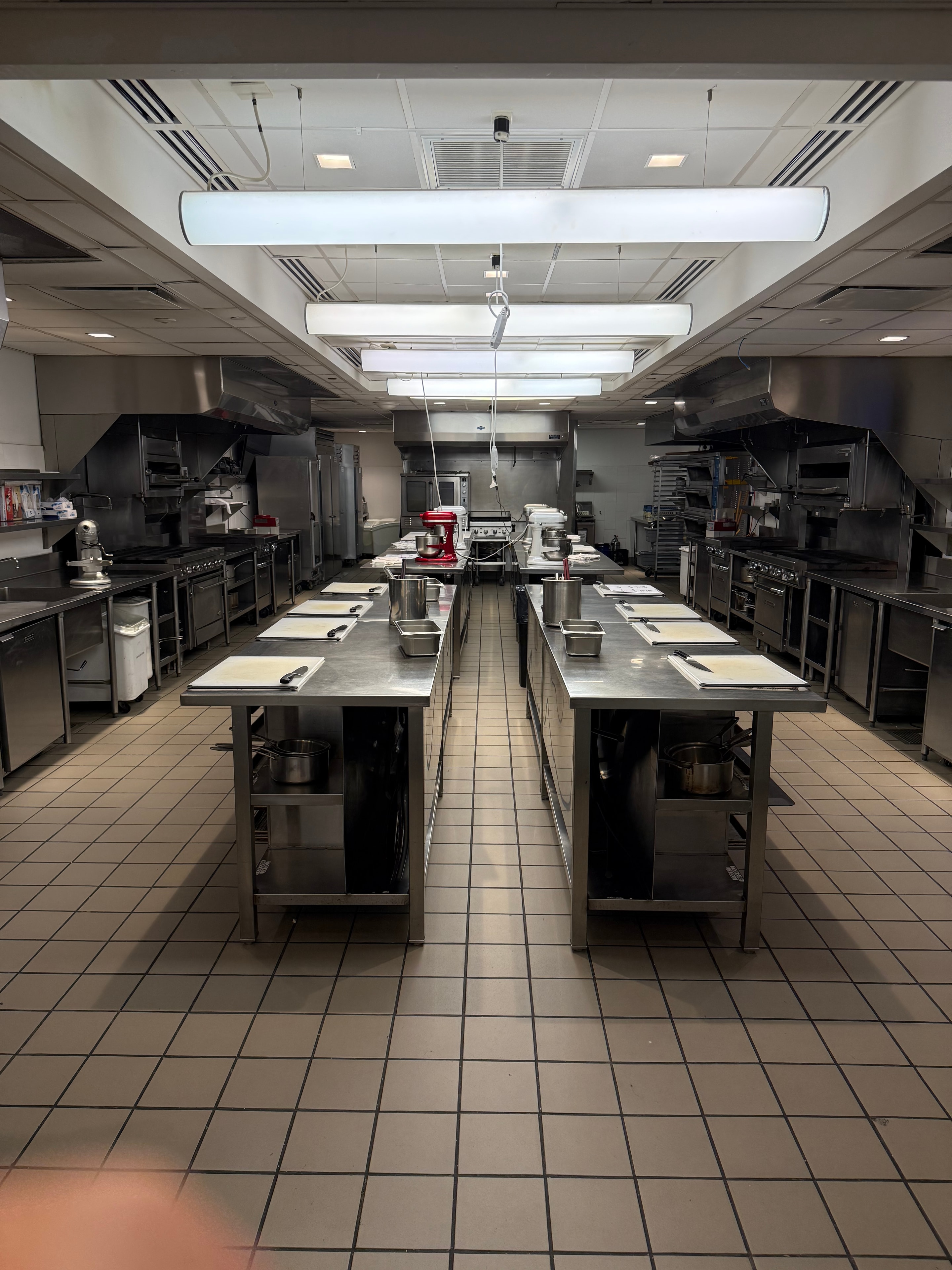 Professional kitchen at camp